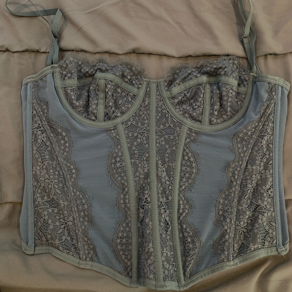 UO corset in slate blue